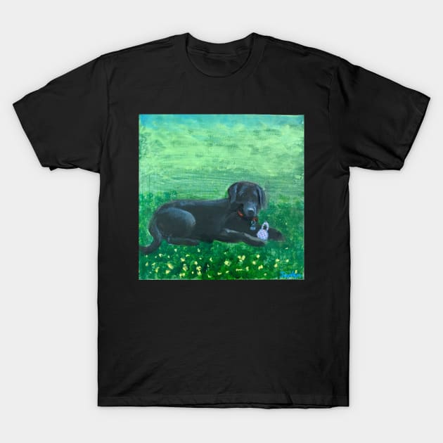 Black Lab T-Shirt by artdesrapides